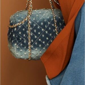 Stylish Blue Quilted Women's Bag